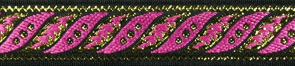 R253 1 Inch Gold and Pink Fern