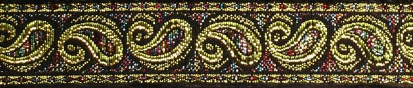 R259 1 Inch Gold Paisley with Colors