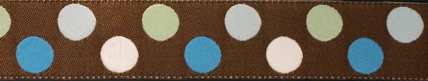 R265 7/8 Inch Dots Mint and Cerulean