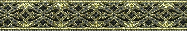 R321 7/8 Inch Gold and Black Diamonds
