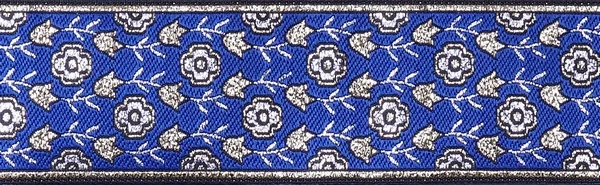 R337 1 1/2 Inch Silver Gold and Blue Tulips