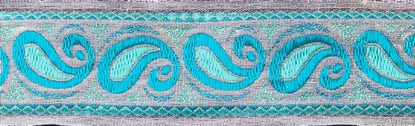 R338 1 1/2 Inch Gold and Teal Paisley