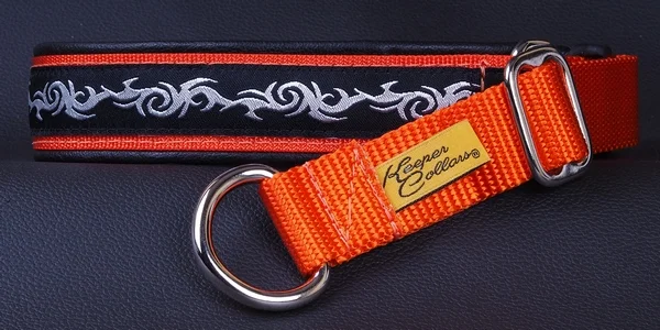 1 In Silver Tribal on Orange Web Black Leather Chrome.jpg