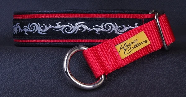 1 In Silver Tribal on Red Web Black Leather Chrome.jpg