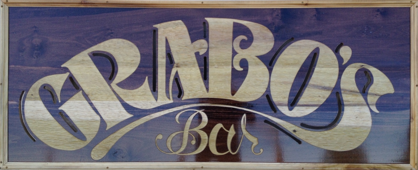 Hand Carved Wooden Sign