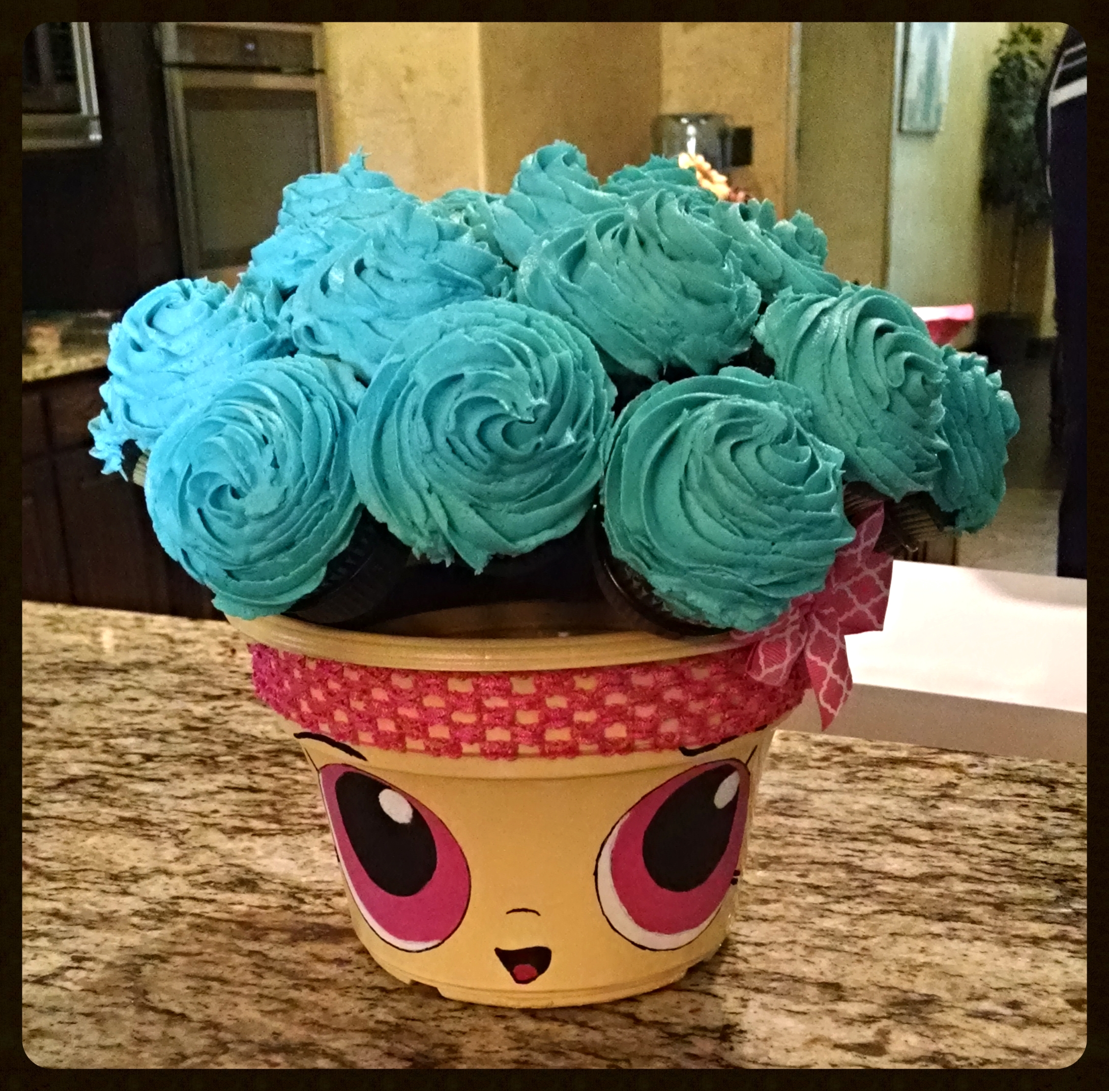 Jaime N. made this adorable ShopKins cupcake bouquet by painting the flower pot that came with her order. What fun with her grandkids! I think I'll try this with my own grandkids!