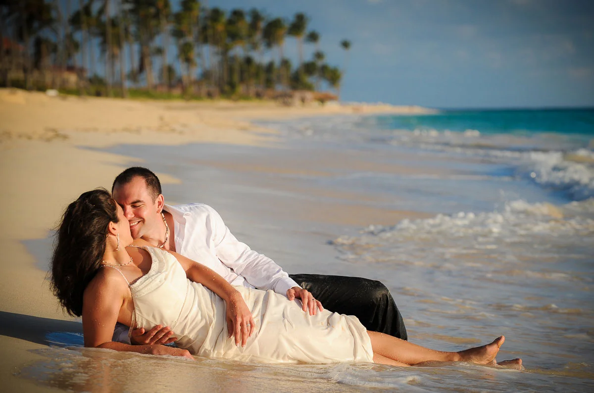 Trash-the-dress session near the Majestic Colonial Resort in Punta Cana, Dominican Republic.