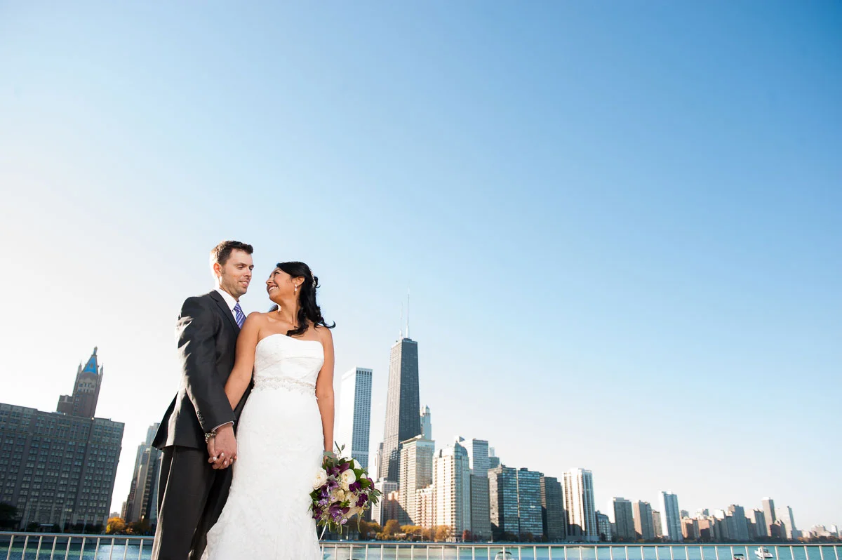 Chicago wedding photo at Milton Olive Park. 