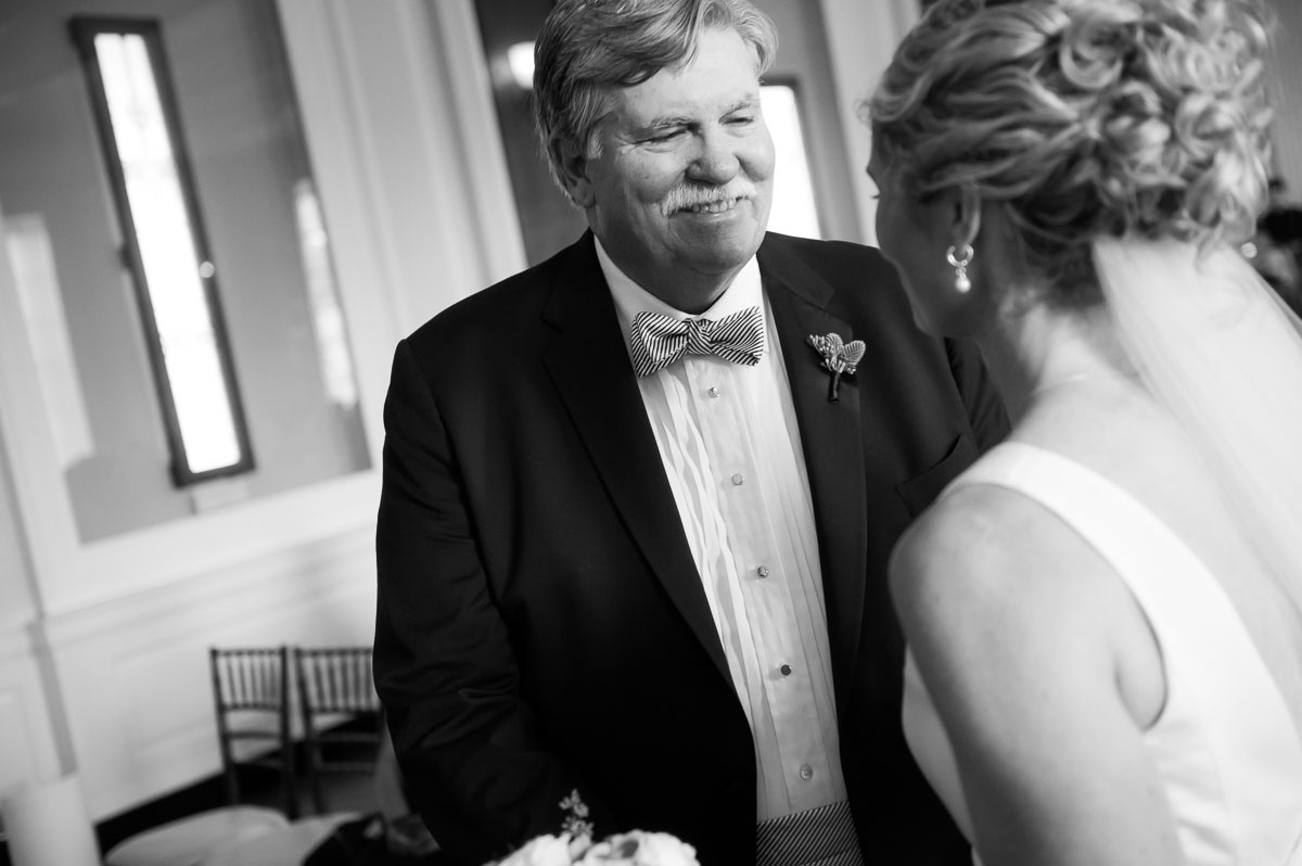 Father-of-the-bride give his daughter away on her wedding day at the Chicago History Museum. 