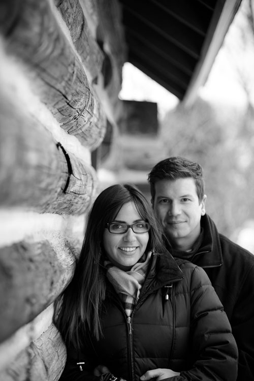 Winter engagement session at Deicke Park in Huntley. 