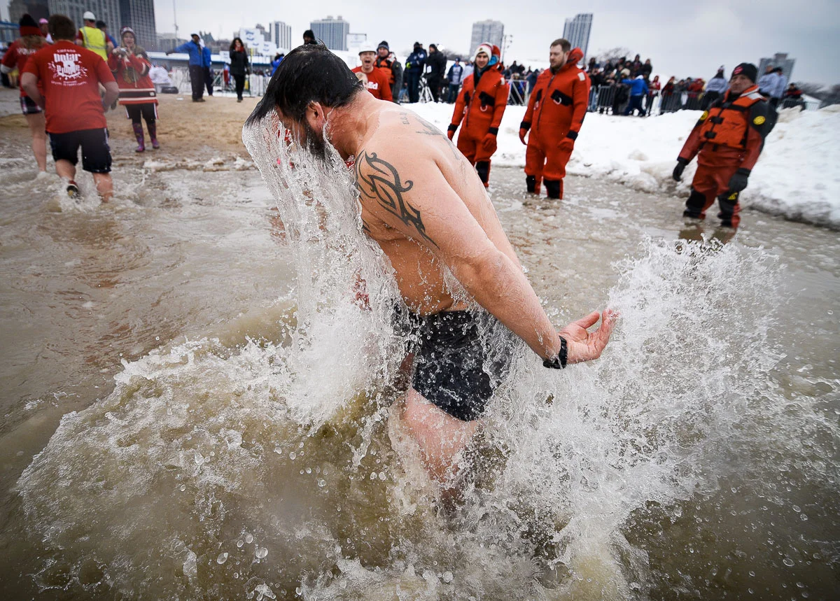 2015 Special Olympics Polar Plunge at North Avenue Beach Chicago. 