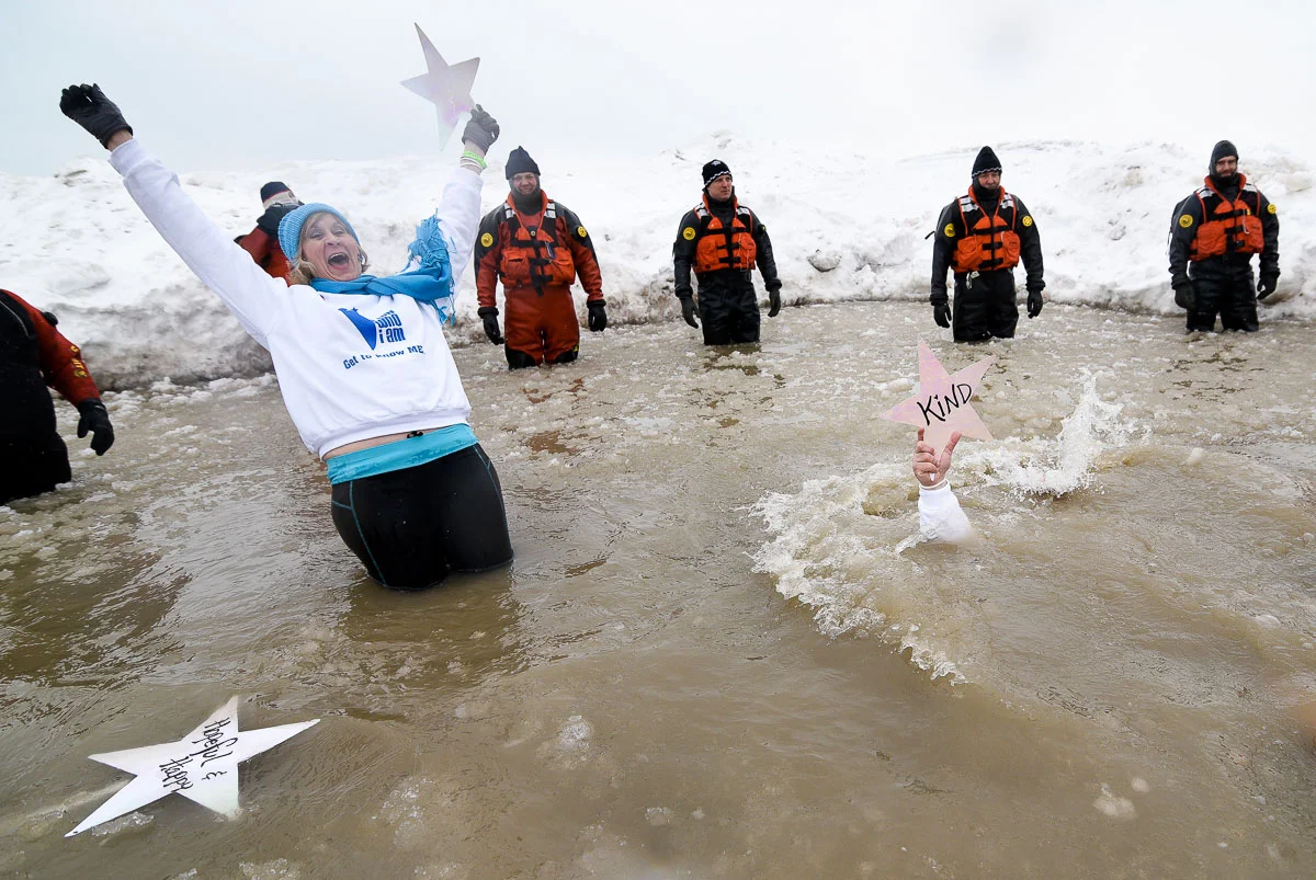 2015 Special Olympics Polar Plunge at North Avenue Beach Chicago. 