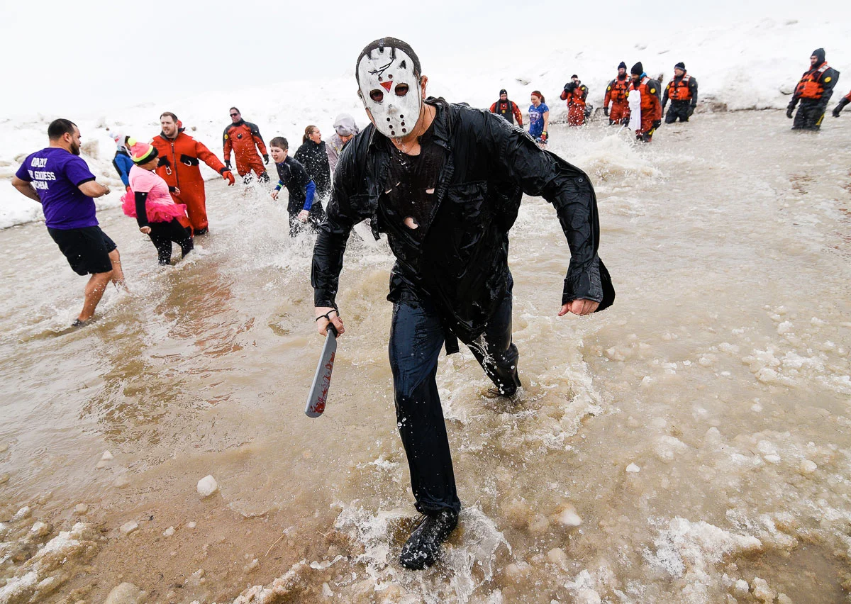 2015 Special Olympics Polar Plunge at North Avenue Beach Chicago. 