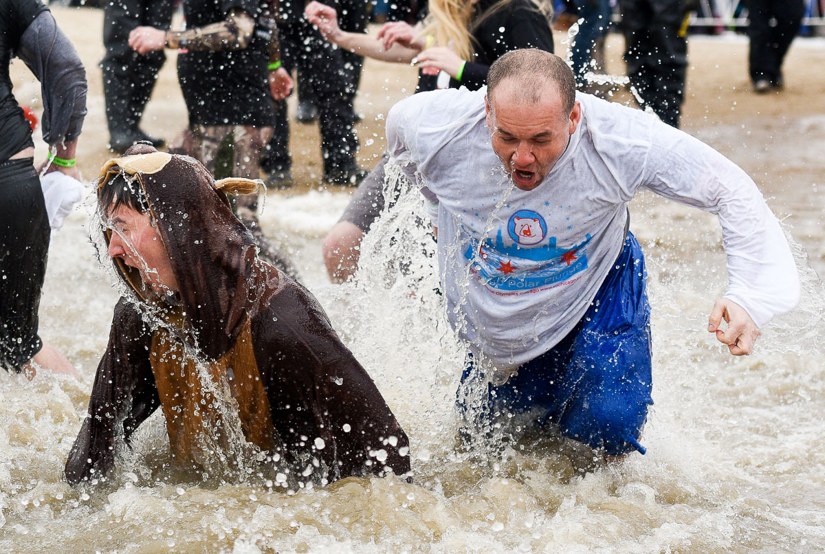 2015 Special Olympics Polar Plunge at North Avenue Beach Chicago. 