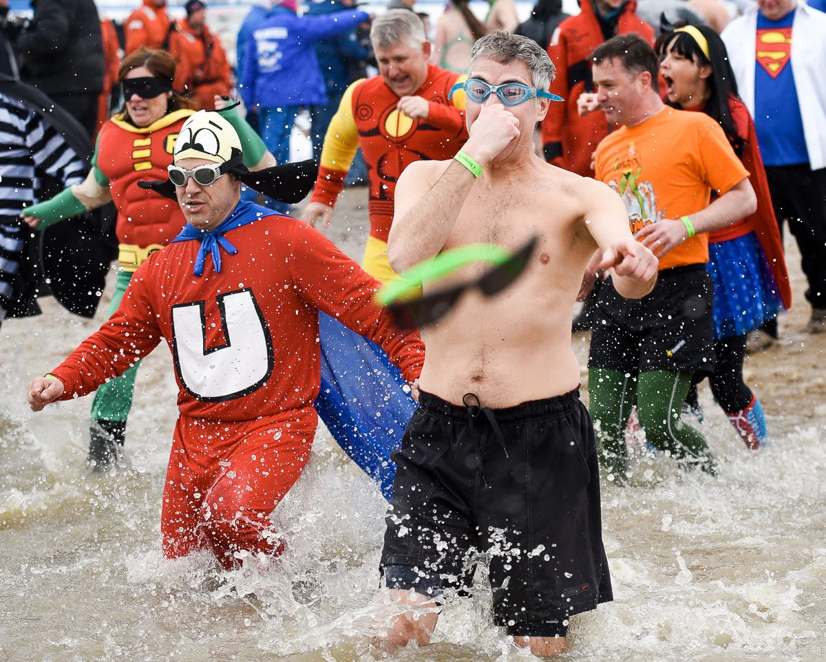 2015 Special Olympics Polar Plunge at North Avenue Beach Chicago. 