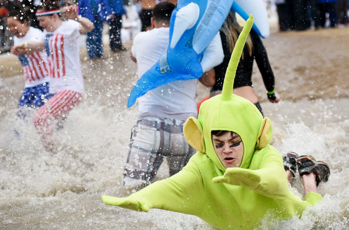 2015 Special Olympics Polar Plunge at North Avenue Beach Chicago. 