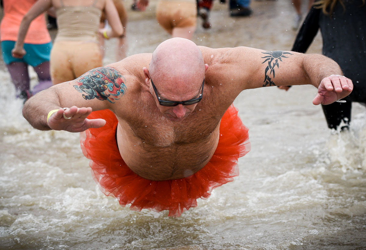 2015 Special Olympics Polar Plunge at North Avenue Beach Chicago. 