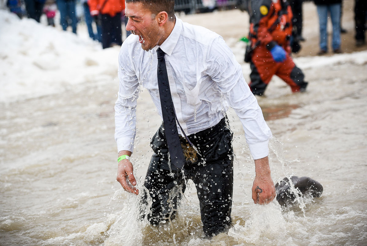 2015 Special Olympics Polar Plunge at North Avenue Beach Chicago. 