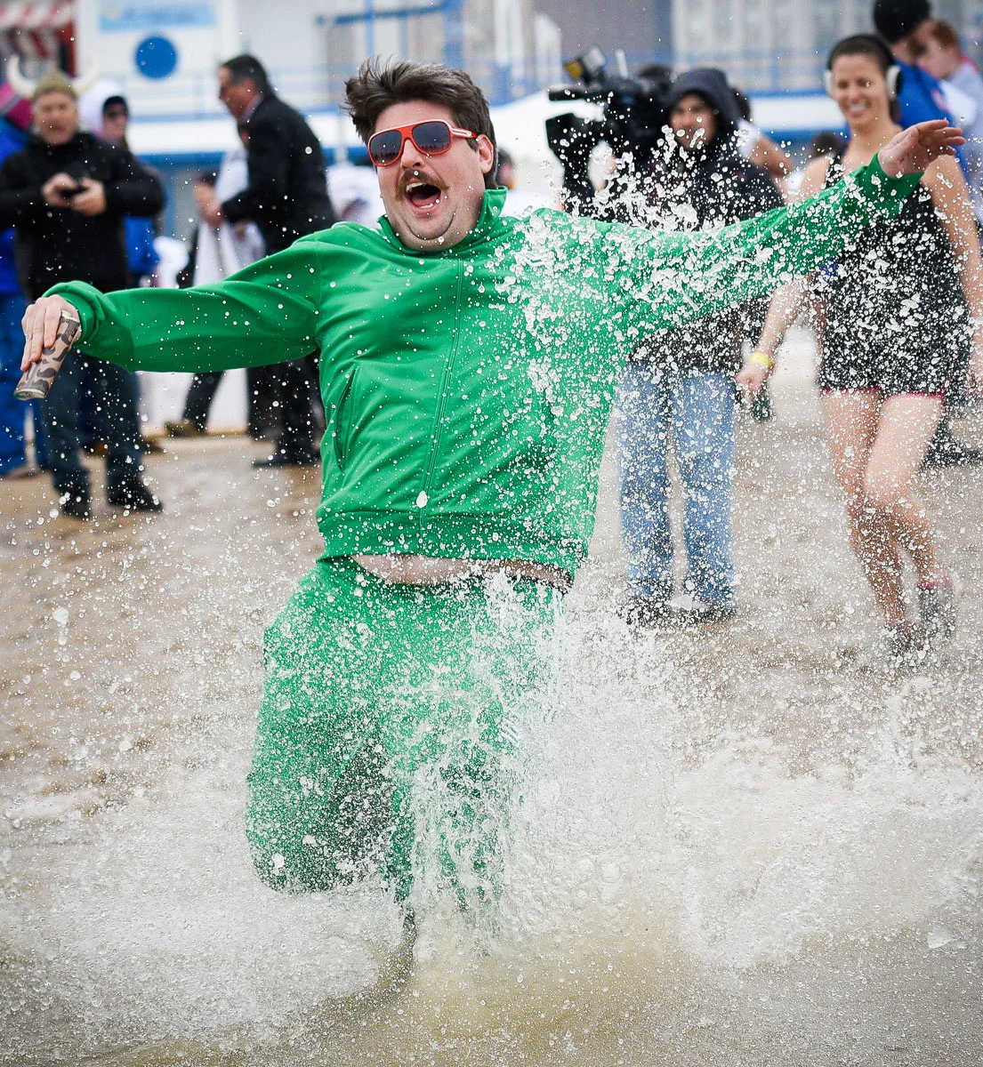 2015 Special Olympics Polar Plunge at North Avenue Beach Chicago. 