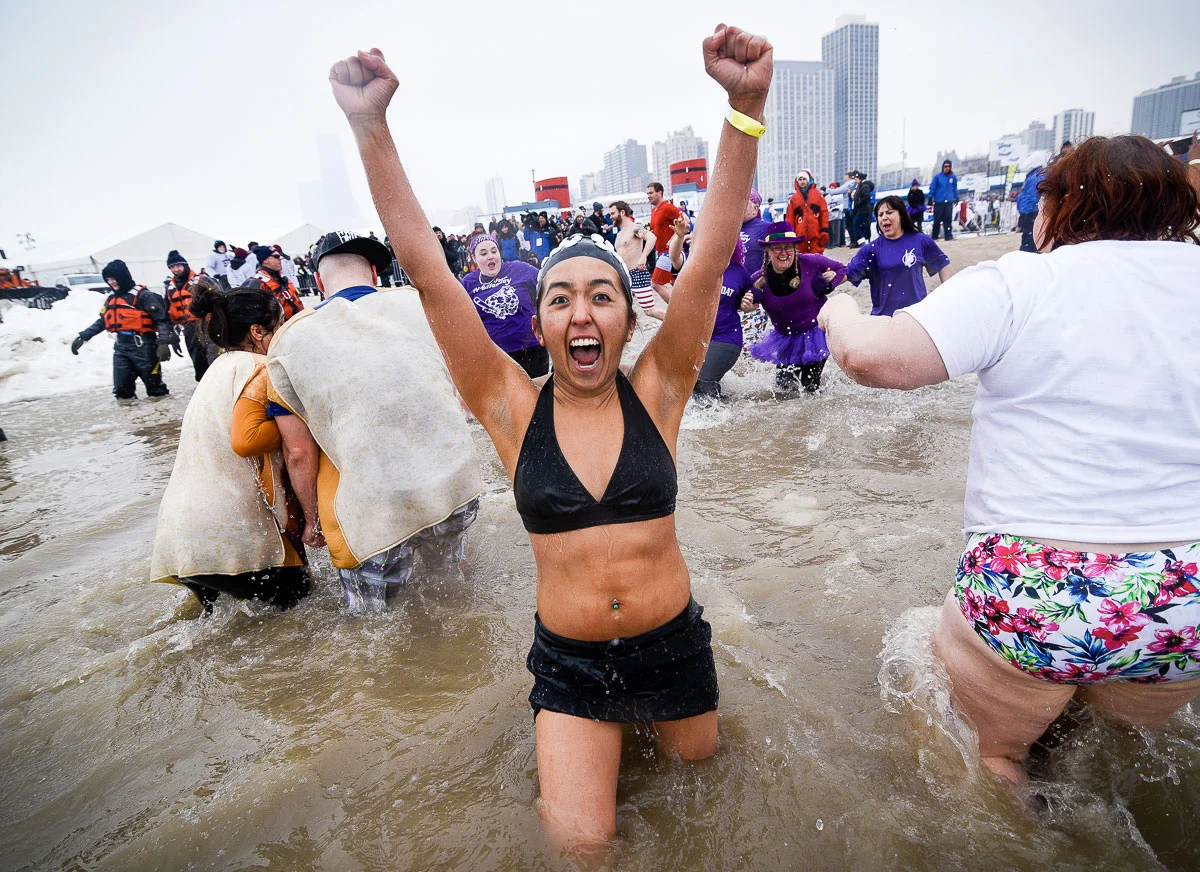 2015 Special Olympics Polar Plunge at North Avenue Beach Chicago. 