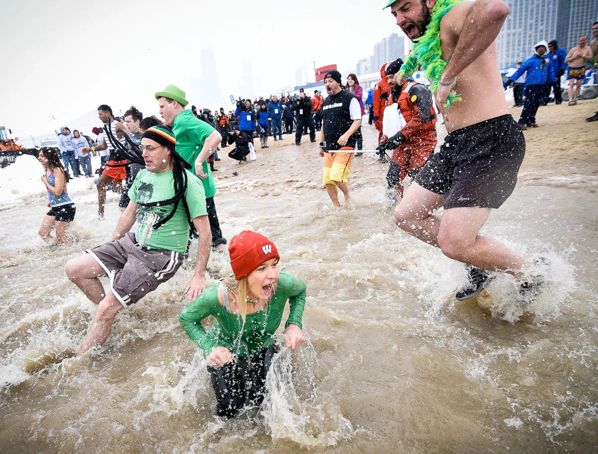 2015 Special Olympics Polar Plunge at North Avenue Beach Chicago. 