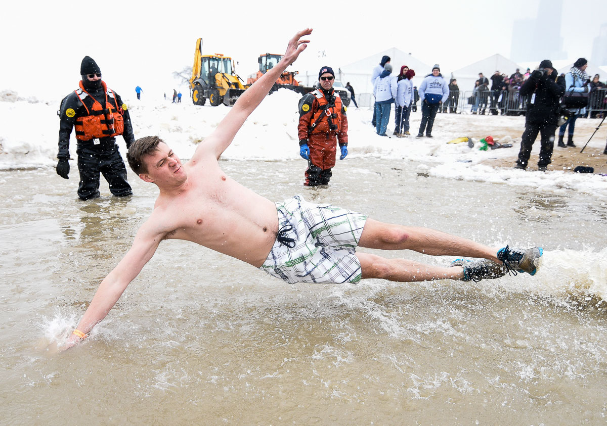 2015 Special Olympics Polar Plunge at North Avenue Beach Chicago. 