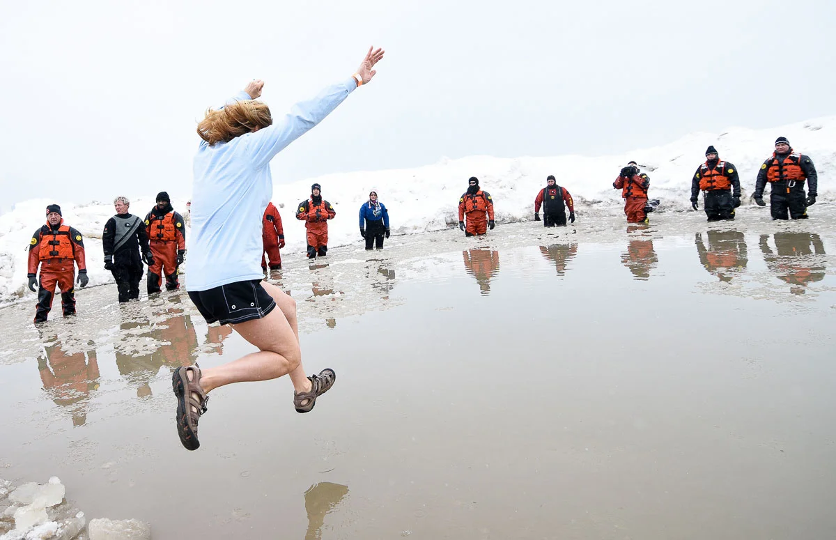 2015 Special Olympics Polar Plunge at North Avenue Beach Chicago. 