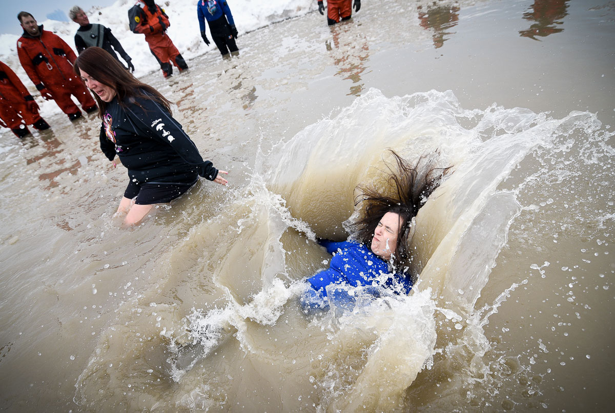2015 Special Olympics Polar Plunge at North Avenue Beach Chicago. 