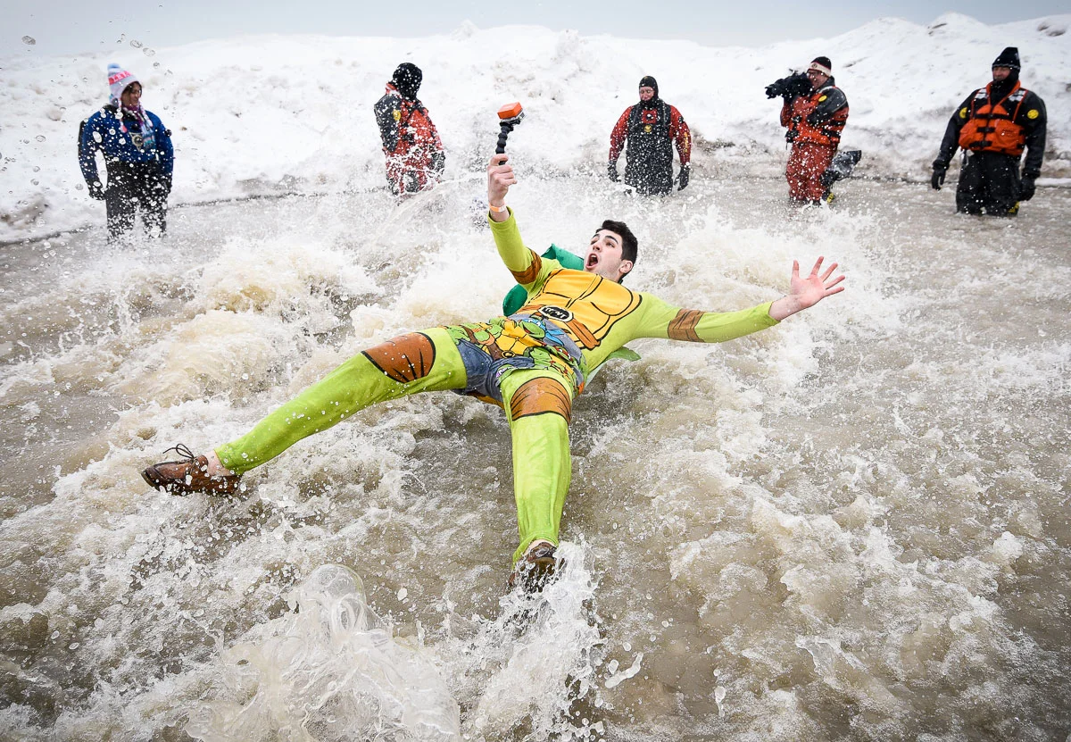 2015 Special Olympics Polar Plunge at North Avenue Beach Chicago. 