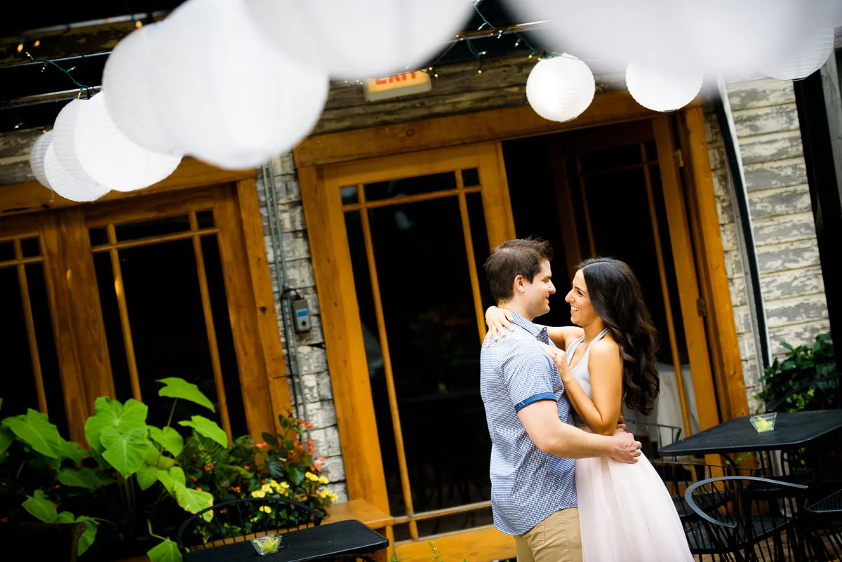 Chicago engagement photos at Volo in Roscoe Village.