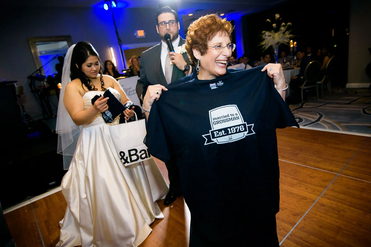 Gag gift from the groom to each member who has married into his family. 