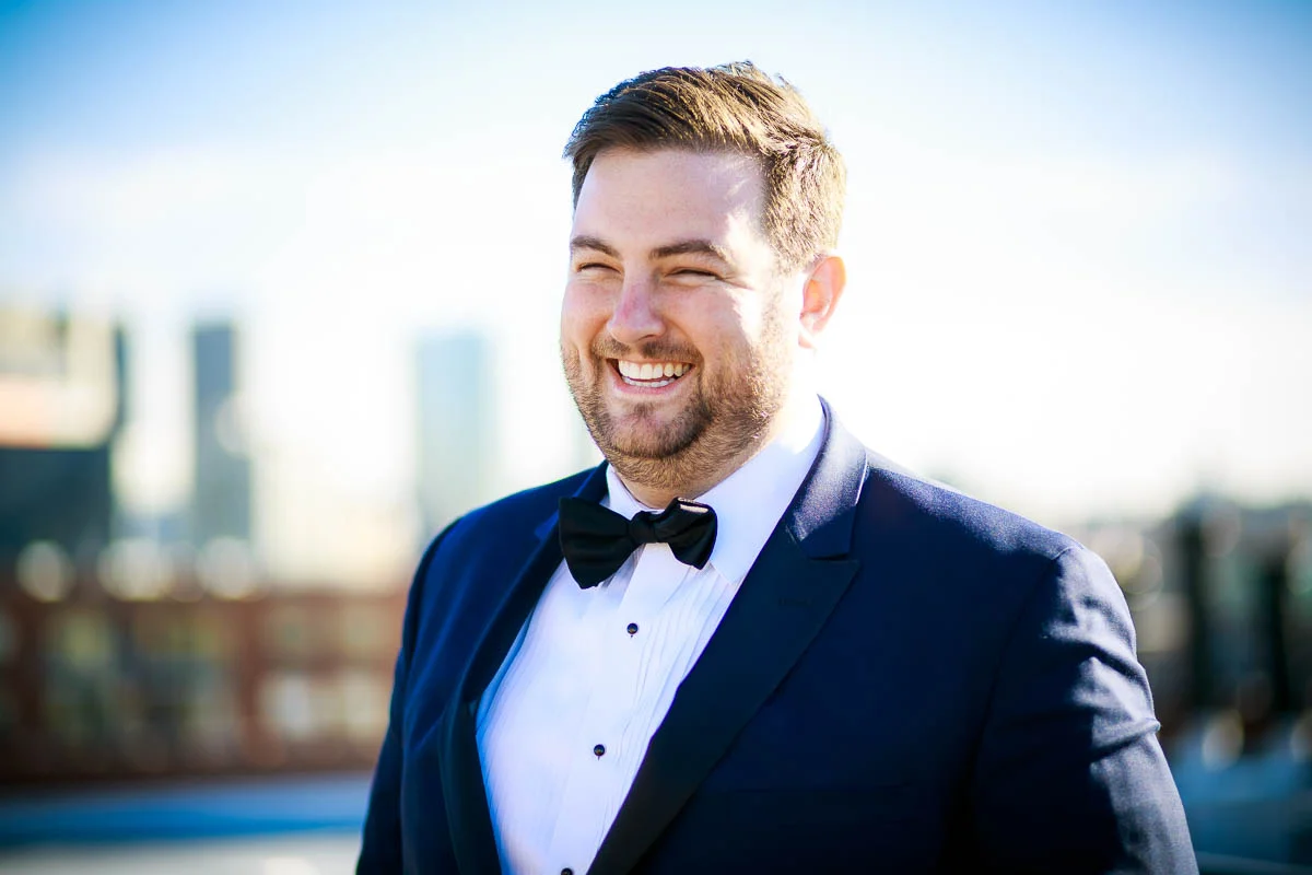 Groom getting ready before his wedding at Moonlight Studios Chicago. 