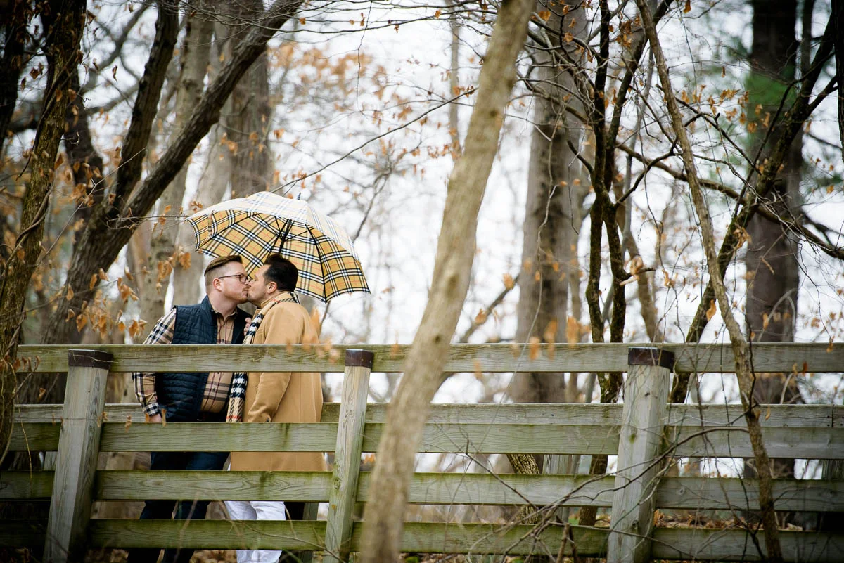 Same sex gay engagement session at Starved Rock State Park Illinois. 