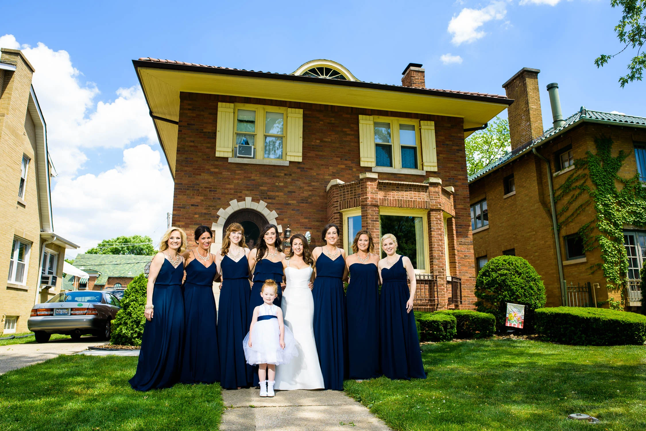 Bridesmaids in Beverly, Chicago before the wedding ceremony.