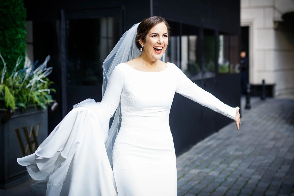 First look at the Waldorf Astoria during a MCA Chicago winter wedding. 