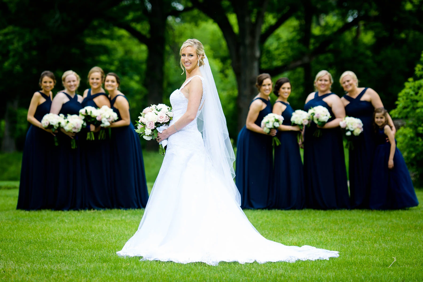 Bride and bridesmaids at the St. Charles Country Club. 