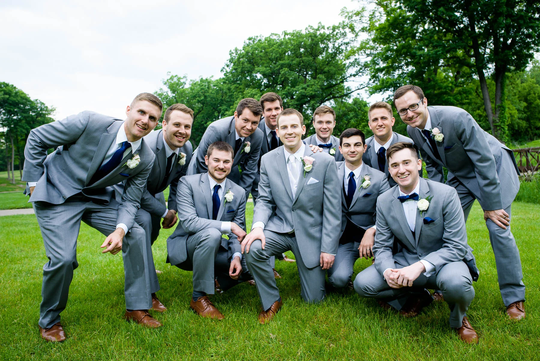 Groom and groomsmen at the St. Charles Country Club. 
