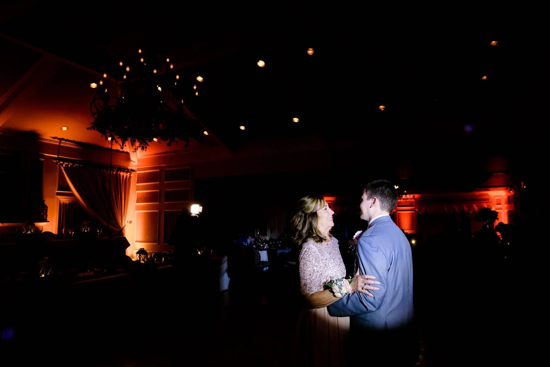 Mother son dance during a St. Charles Country Club wedding. 