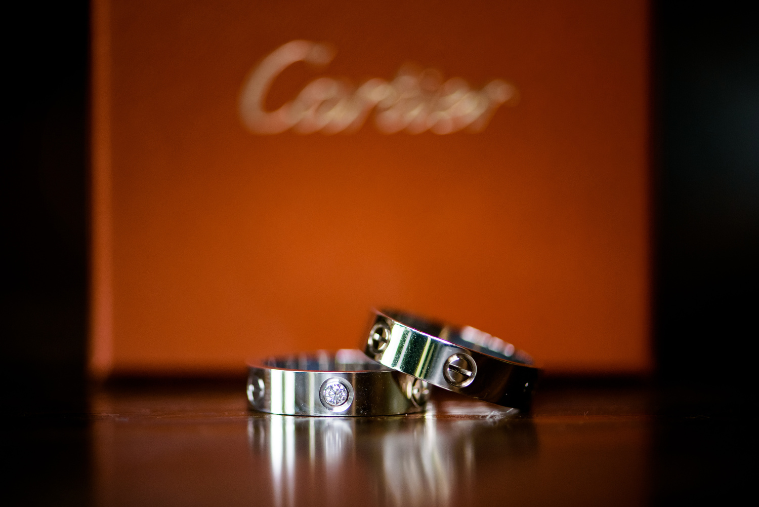Cartier ring detail photo at Heritage Prairie Farm wedding.  