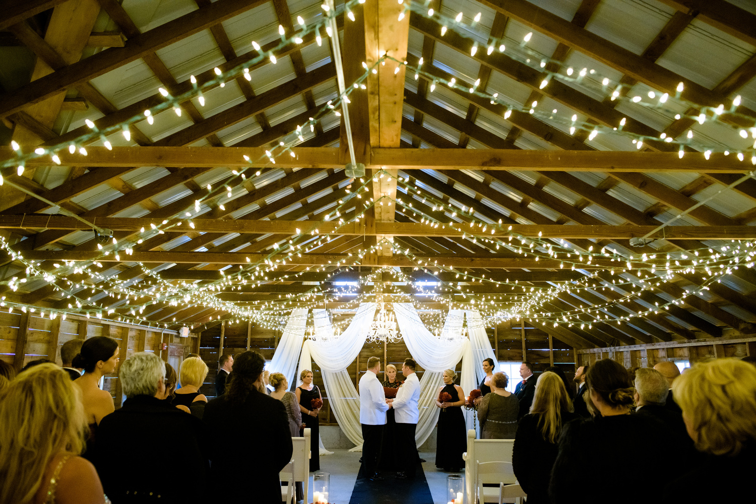 Same sex wedding ceremony at Heritage Prairie Farm.