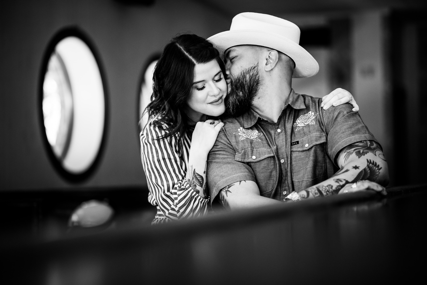 Wicker Park Chicago engagement photo outside Club Lucky.