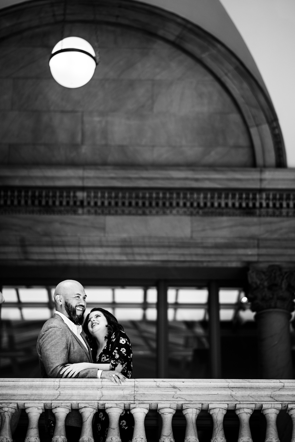 Art Institute of Chicago engagement photo on the Women's Board Staircase.