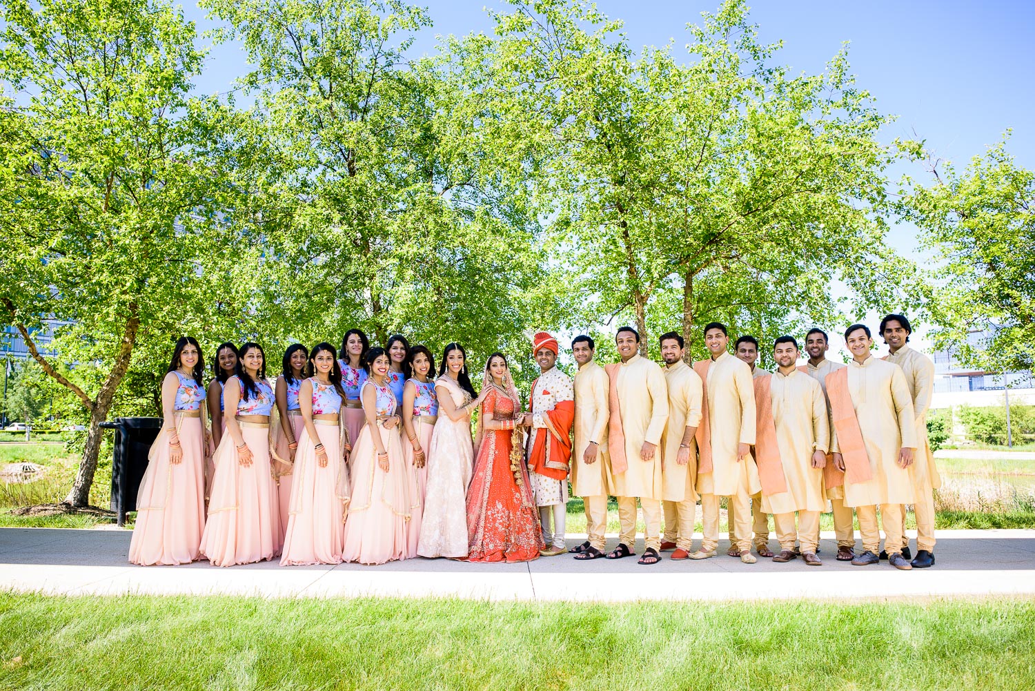 Fun wedding party photos during a Renaissance Schaumburg Convention Center Indian wedding.