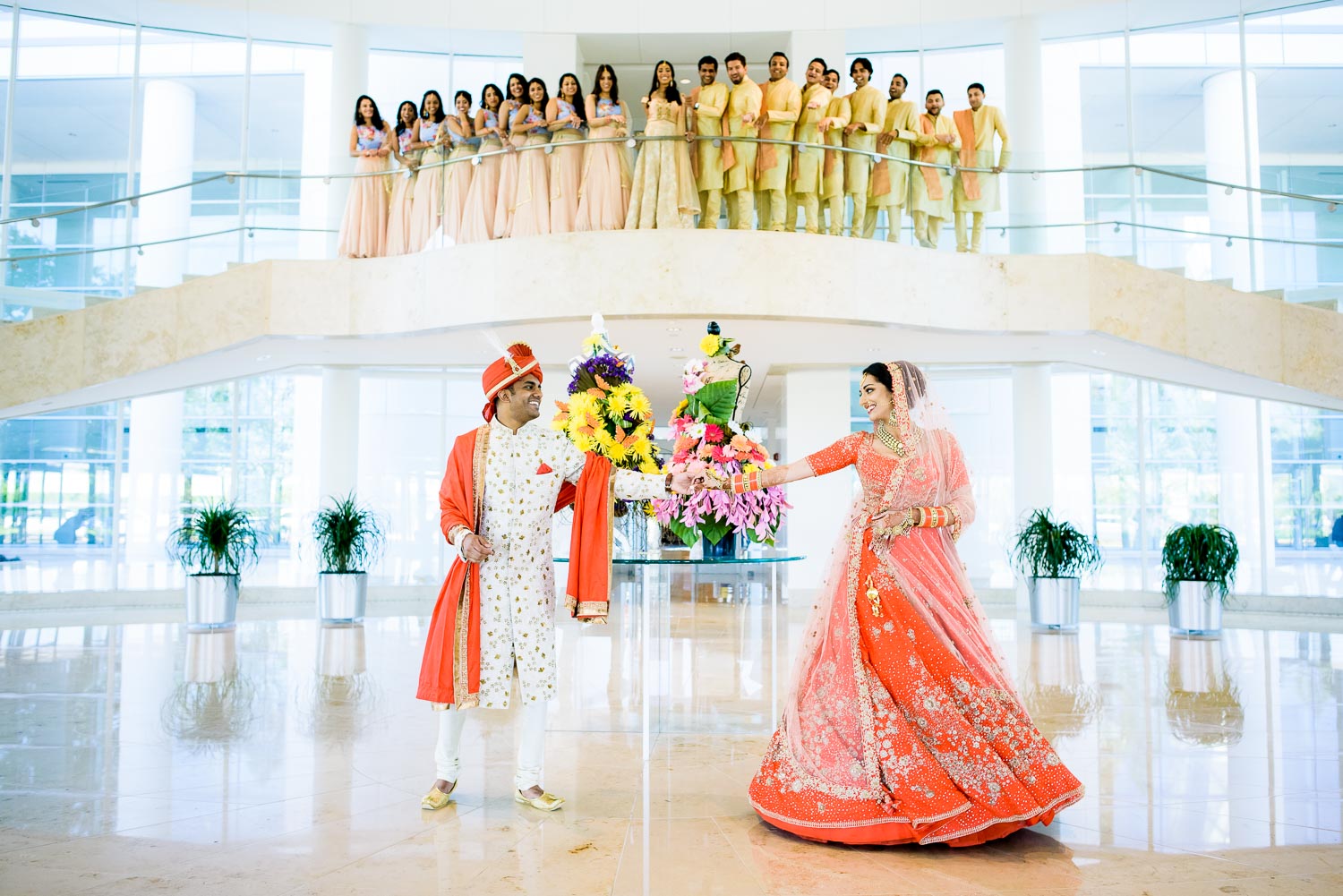 Fun wedding photo during a Renaissance Schaumburg Convention Center Indian wedding.