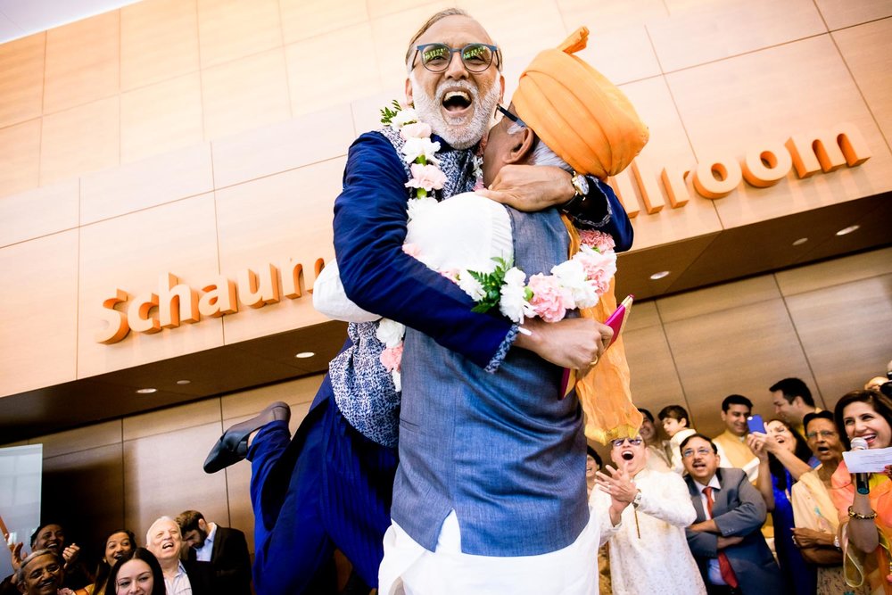 Milni ceremony during a Renaissance Schaumburg Convention Center Indian wedding.