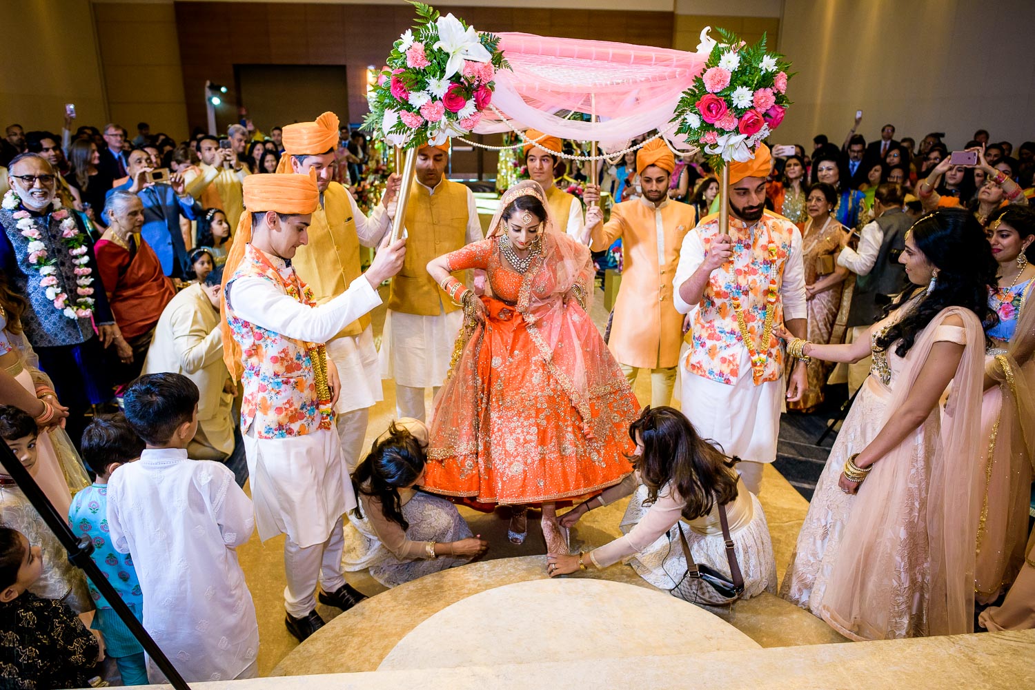 Wedding ceremony during a Renaissance Schaumburg Convention Center Indian wedding.