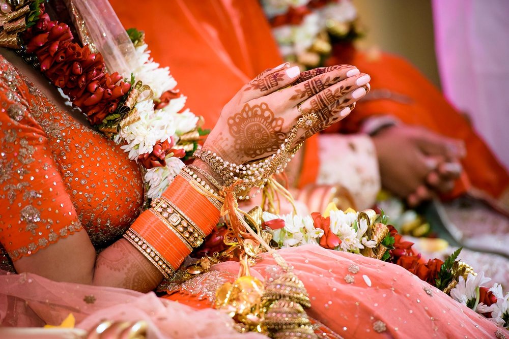 Wedding ceremony during a Renaissance Schaumburg Convention Center Indian wedding.