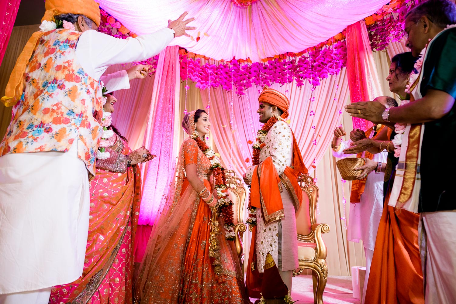 Wedding ceremony during a Renaissance Schaumburg Convention Center Indian wedding.