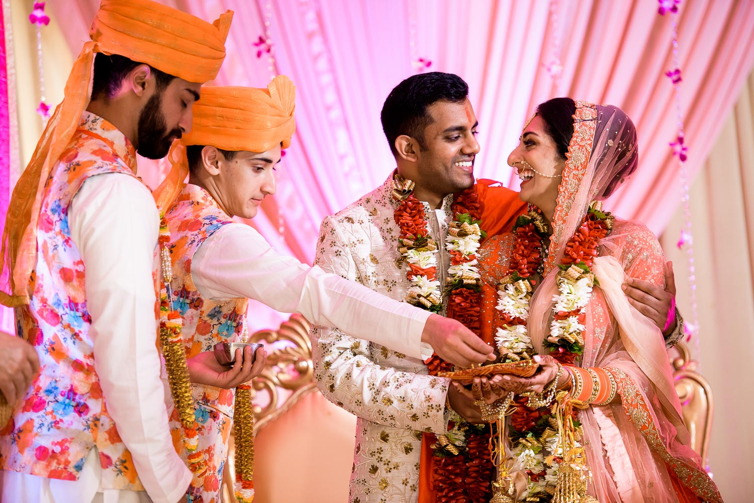 Wedding ceremony during a Renaissance Schaumburg Convention Center Indian wedding.