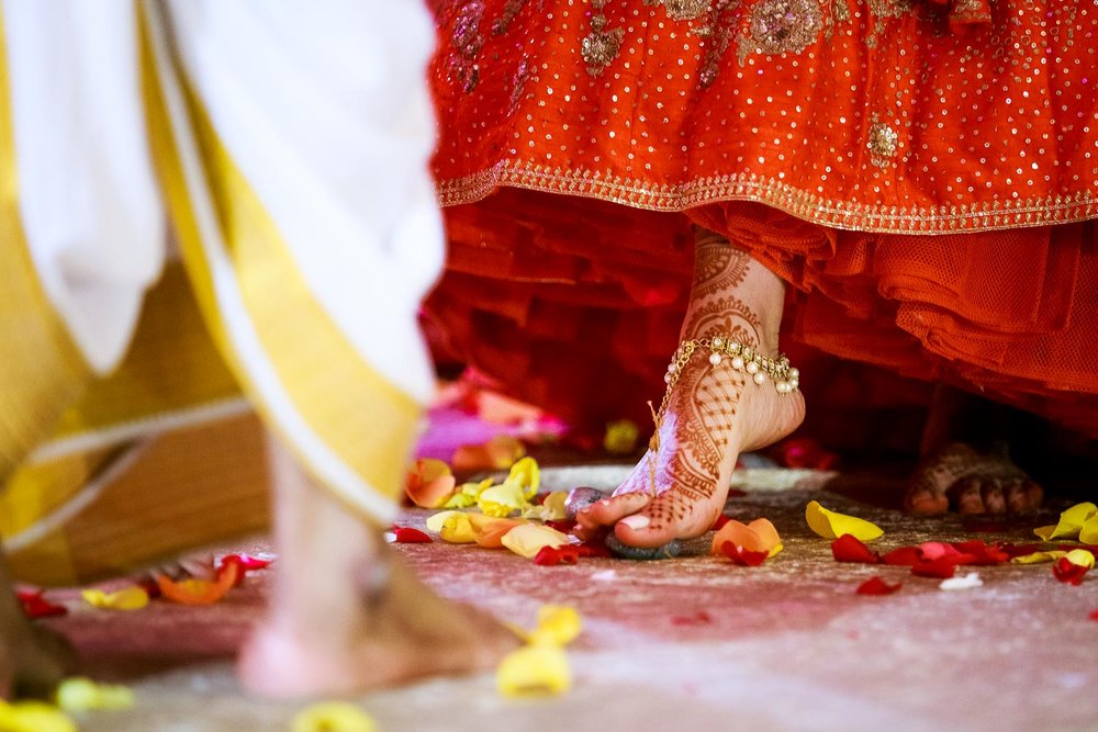 Wedding ceremony during a Renaissance Schaumburg Convention Center Indian wedding.